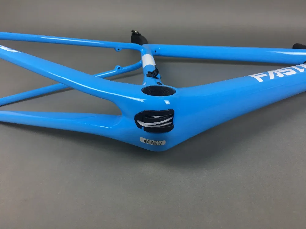 Discount light blue 2018 TAIWAN FASTERWAY classic carbon road frameset UD weaves carbon bike frame:Frameset+Seatpost+Fork+Clamp+Headset 73