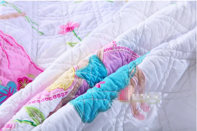 ; сказочное лоскутное стеганое одеяло с аппликацией в виде бабочки для девочек; хлопок; лоскутное стеганое одеяло