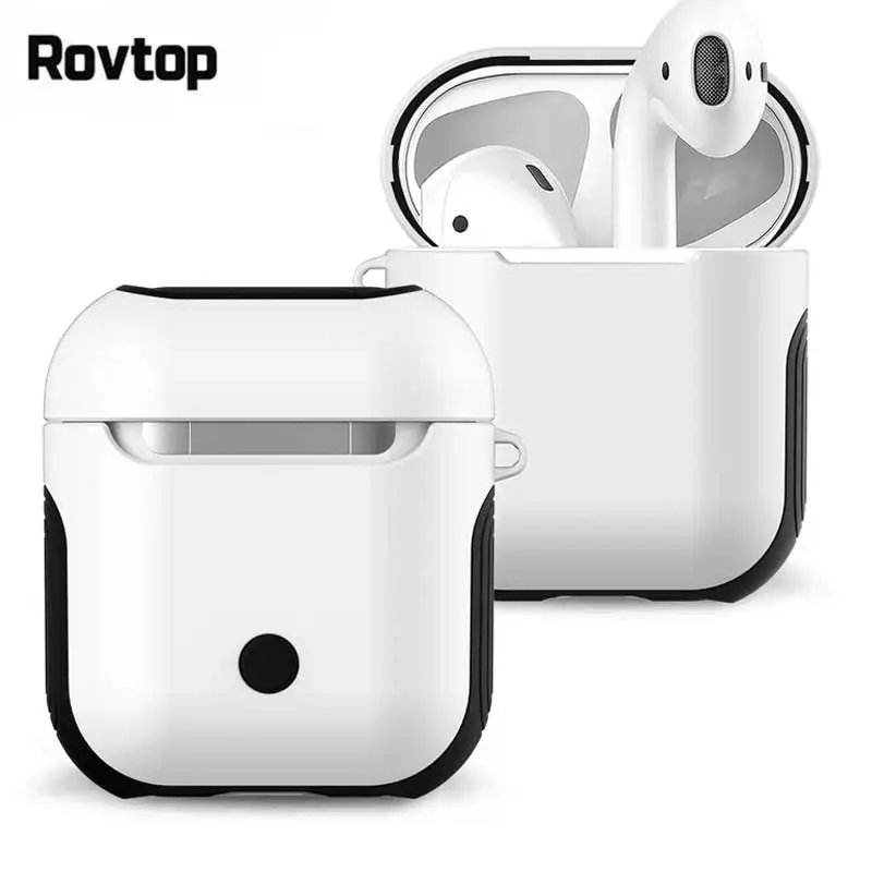

Rovtop Earphone Case For Apple AirPods Cover For True Wireless Bluetooth Headphone Air Pods Pouch Protective AirPod Accessories
