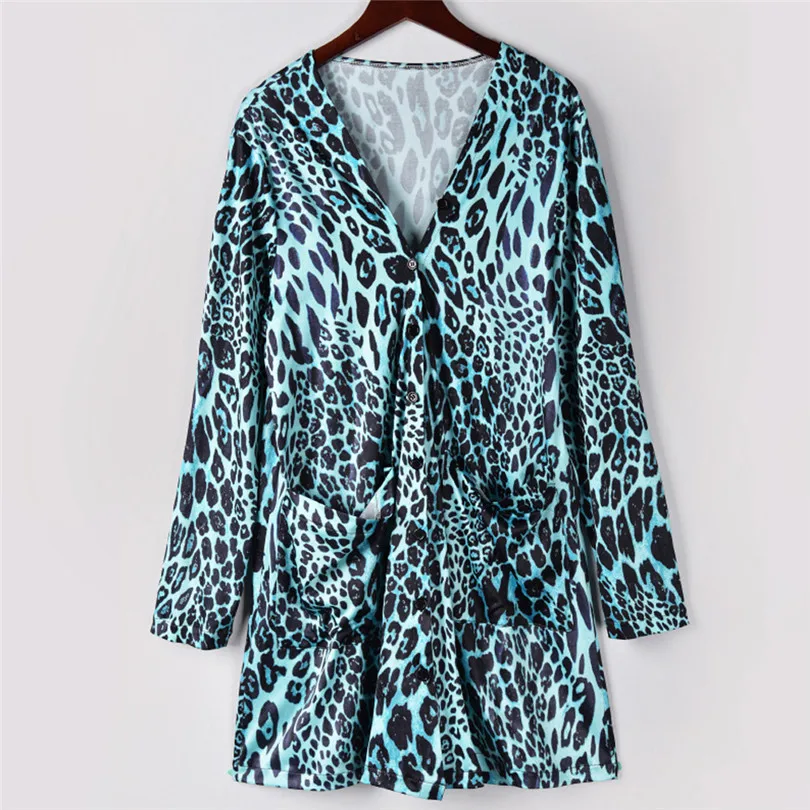 Fashion Womens Autumn Winter Casual Long Sleeve Leopard Print Fashion Coat Bllouse T-Shirt Tops Long coat New Arrival#4F01 (12)