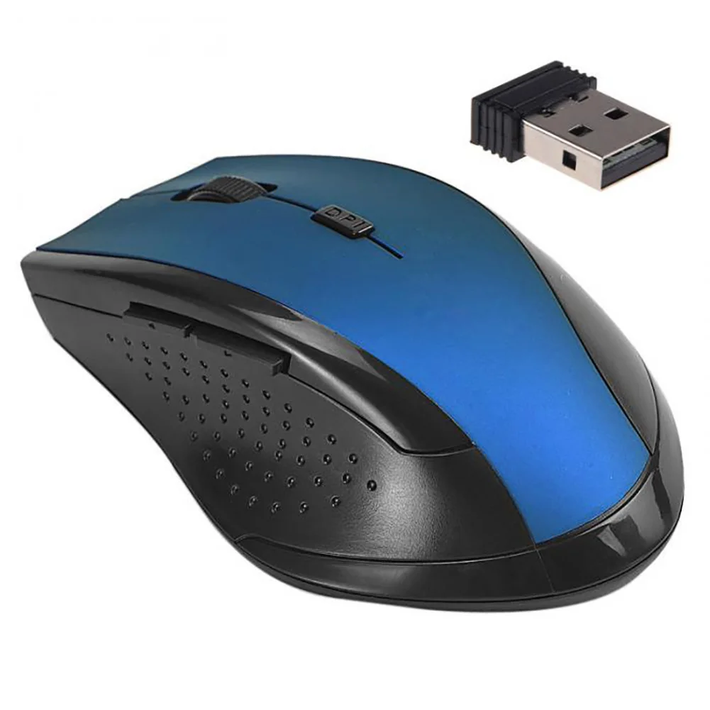 Эргономичная Оптическая Беспроводная игровая мышь с 6 клавишами 3200 dpi 2,4 GHz для ПК и ноутбука - Цвет: Синий