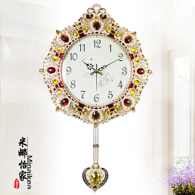 

TUDA Korean Fashion Clock of Modern Living Room Large Silent Clock Simple Creative Pastoral Metal Quartz Watch Wholesale