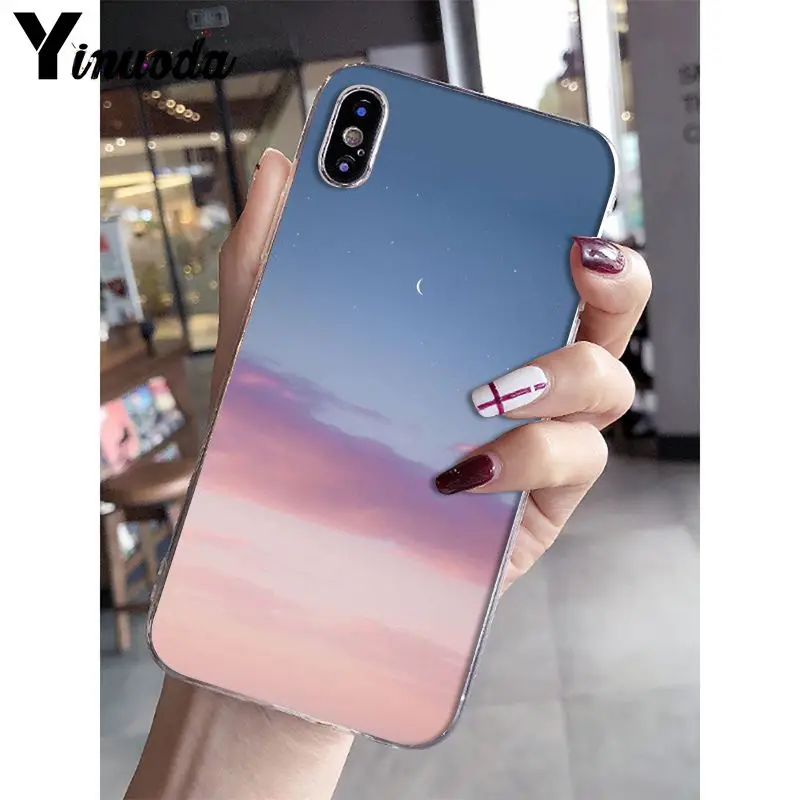 Yinuoda Розовый Милый kawaii воздушное пространство закат облако искусство Coque Оболочка Чехол для телефона iPhone 8 7 6 6S Plus X XS MAX 5 5S SE XR 10 чехлы