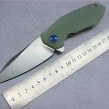 ZT0456 высокое качество складной нож, лезвие: D2(пятно), ручки нефрита G10, Открытый Отдых csgo фонарь для охоты, ручной инструмент