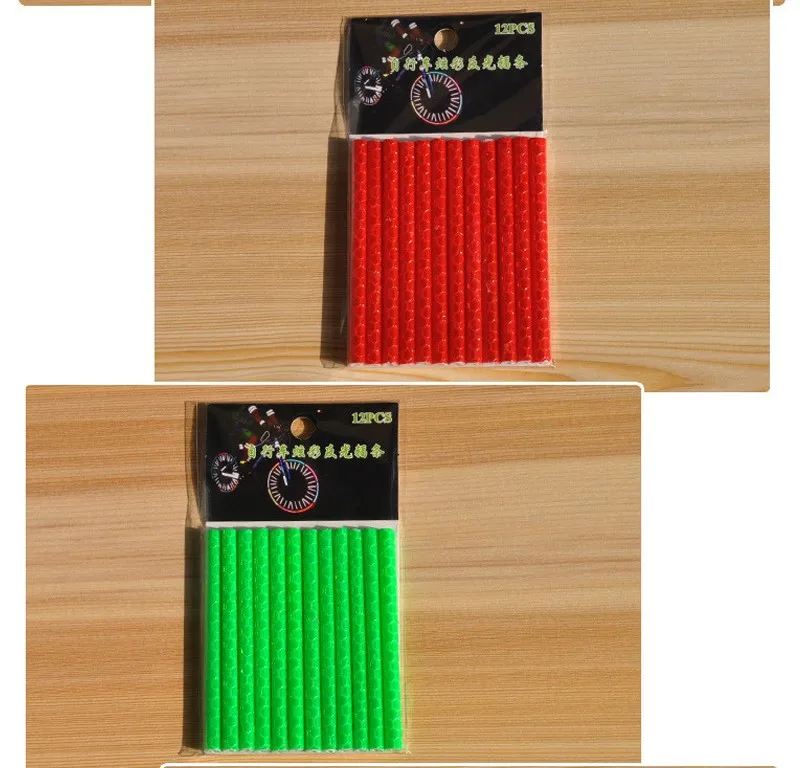 12 PCS  Bag Bicycle Bike Wheel Spokes Reflective Sticker Tube Warning DIY Cycling Reflector Reflective 7cm Fast Shipping   (6)