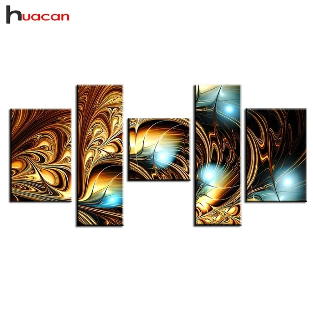 

HUACAN Diamond Mosaic Multi-picture Combination DIY Diamond Painting Cross Stitch Full Square 5pcs Home Decor