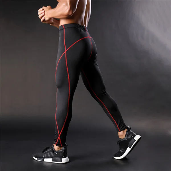 Новые обтягивающие спортивные брюки для мужчин утягивающие брюки для мужчин модные леггинсы Мужские Jogger мужские фитнес брюки Супермен эластичные брюки - Цвет: Черный