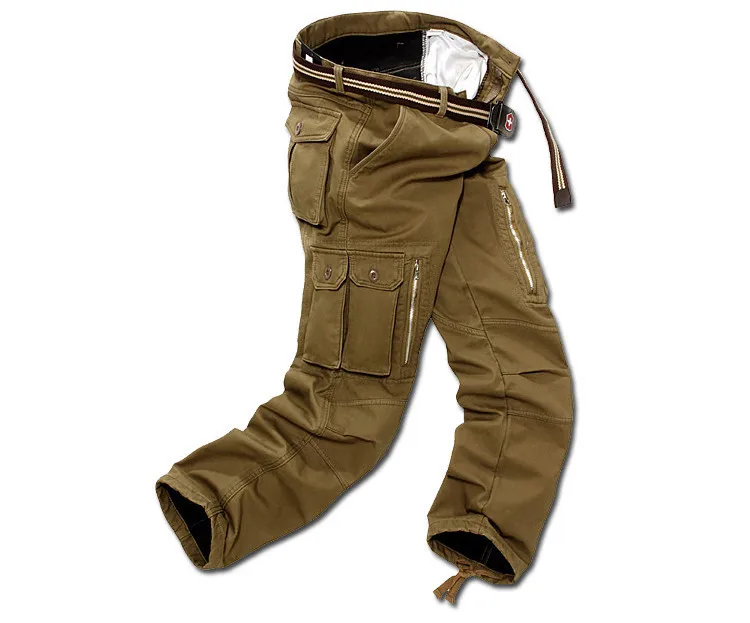 Прямая доставка 2018 новые мужские зимние штаны мужские грузовые штаны, мешковатые брюки 3 цвета 28-40 без ремня AXP112