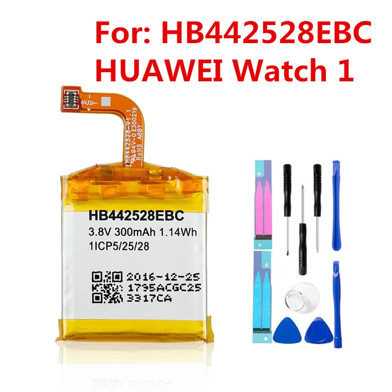 Батареи и инструменты для HUAWEI Watch 1 Watch1 HB442528EBC 300 мАч|Аккумуляторы мобильных