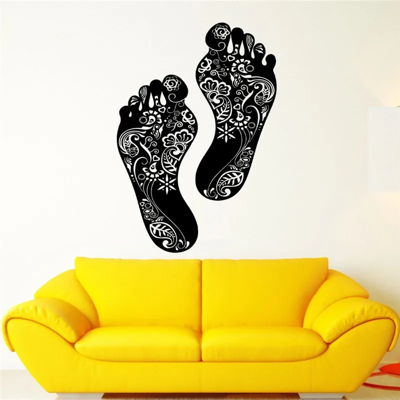 

Foot Steps Hieroglyphs Pattern Beautiful Art Vinyl Decal Wall Sticker Flower Wall Home Decor Bedroom Wallpaper