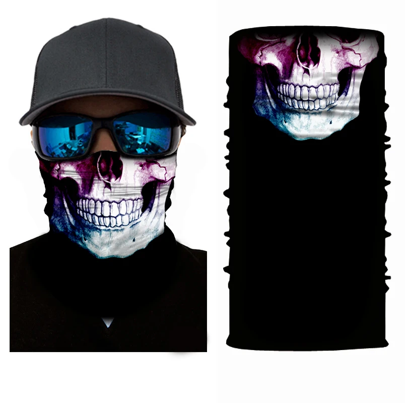 Motorcycle Bandana Motocross Racing Face Mask Sun Protection Halloween Head Scarf Neck Warmer Motorcycle Balaclava Face Shield - Цвет: ALMZ1Z