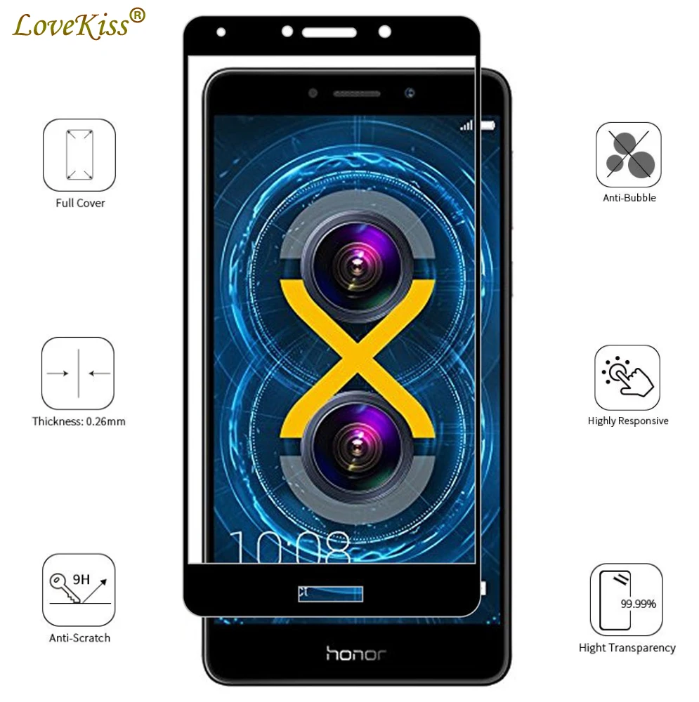 Honor 6X 3D Полное покрытие экрана стеклянная пленка для Huawei Mate 9 lite GR5 2017 защита 9H