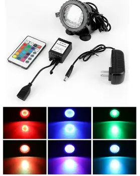 

36Leds Remote Control RGB submersible Spotlight Underwater Aquarium Fish Tank Pool Pond Garden Fountain Lighting IP68 Multicolor