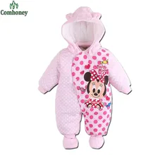 Minnie Mouse Baby Romper Cartoon Winter Coverall Boy Clothing Infant Overcoat for Girl Warm Jumpsuit Bebes Newborn Clothes