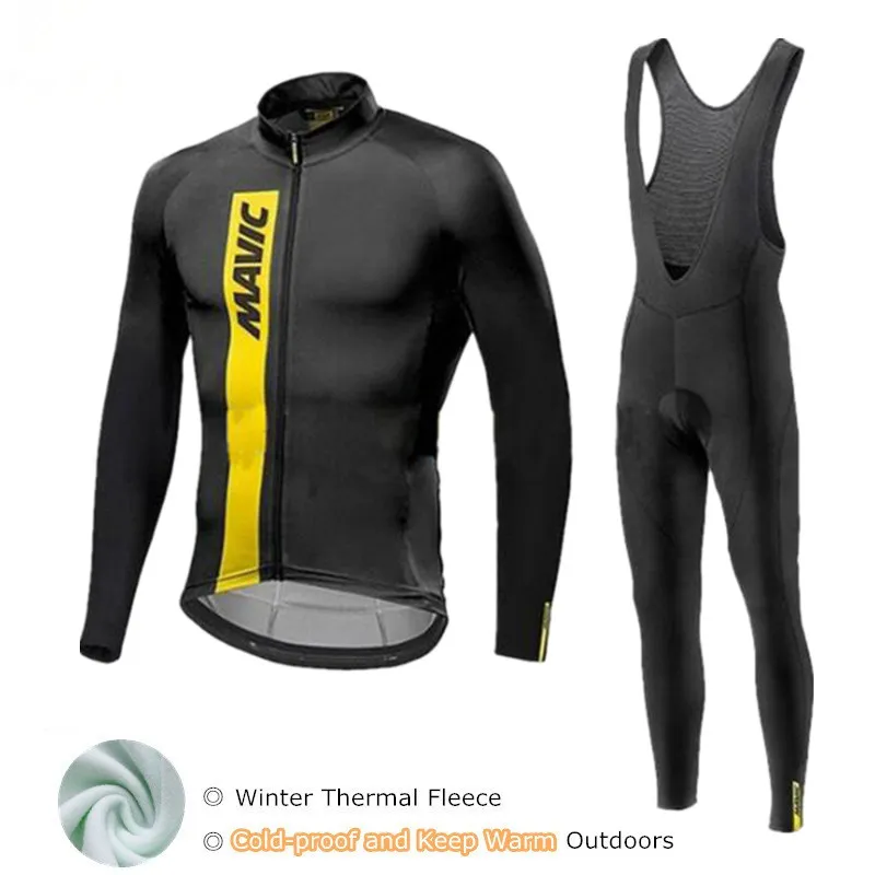 

Men's Cycling Jersey Mavic Winter Pro Team High Quality Cycling Set Bike Wear Cold-proof Cycling Clothing