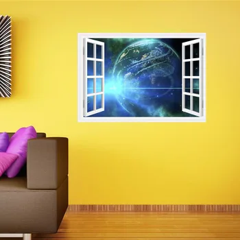 

3D Space Star Wall Sticker PVC Decals Sofa Background Bedroom Living Room Decoration Ceilling Wallpaper Fake Window