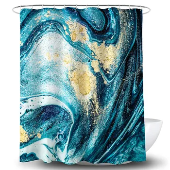 

3D Sea View Polyester Bathroom Shower Curtain Decorative Bathroom Accessories Water Proof No Chemical Odor 180*180cm