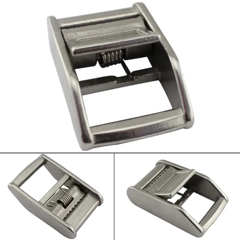 

6pcs/lot stainless steel 316 Cam Buckle Ratchet Buckle for 1'' nylon webbing Tie Down Strap Fitness Straps Accessories Silver