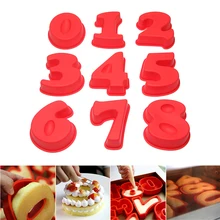 1 шт., силиконовая форма, форма для выпечки, форма для торта на день рождения 0-8, форма для выпечки, Оловянная кастрюля, метод для выпечки, случайный цвет