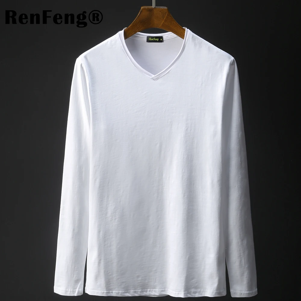 Bamboo Fiber Hot Sale New spring high-elastic cotton Underwear men's long sleeve v neck tight t Undershirts men shirts (6)