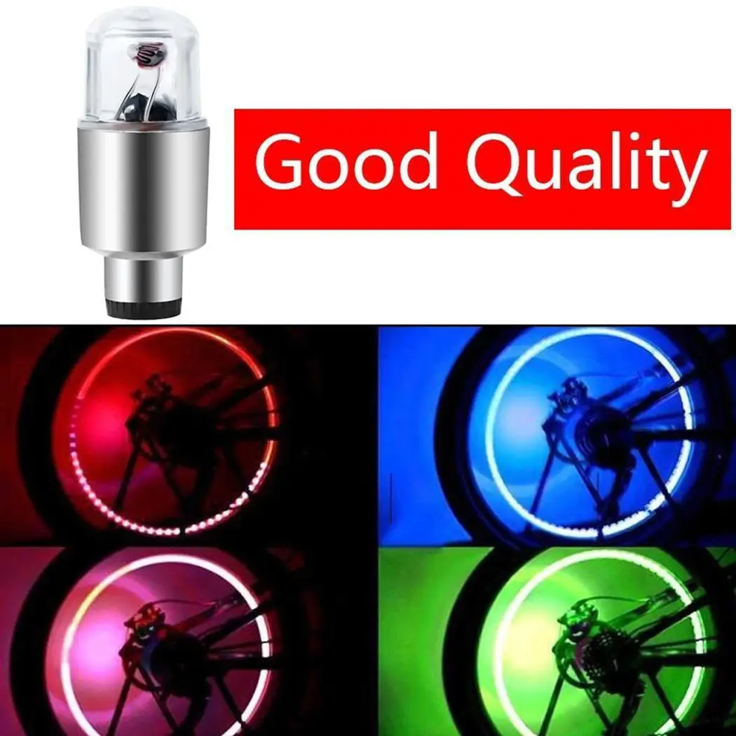 2Pcs Firefly Spoke LED Wheel Valve Cap Tire Neon Light Lamp For Bike Bicycle Car