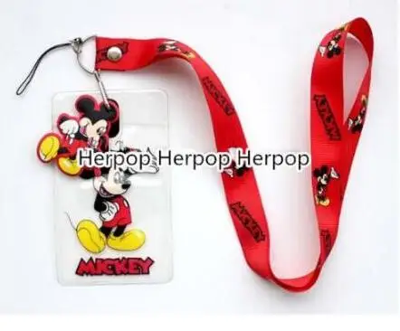 

Lot 10 Pcs cartoon red mickey mouse High Quality Cartoon Lovely Cute Lanyard ID Badge Holder Key Neck Strap kids gifts