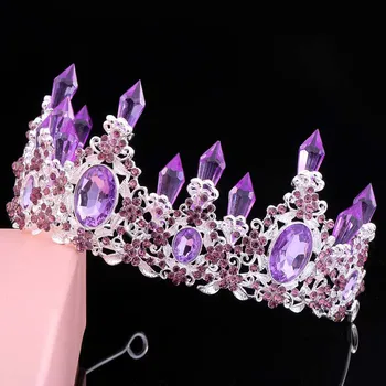 

Colorfully Rhinestone Baroque Crystal Crown Earrings Bride Tiaras Headdress Wedding Bridal Diadem Hair Jewelry Accessories JL