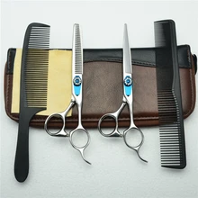 4 шт. набор 6 ''Индивидуальный бренд 440C профессиональные человеческие ножницы для волос Парикмахерские ножницы+ истончение ножницы+ расческа C1016