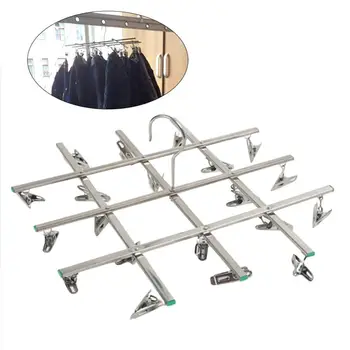 

1PC Practical Flat Head 20 Clips Stylish Umbrella-type Stainless Steel Clothes Drying Rack for Home Laundry