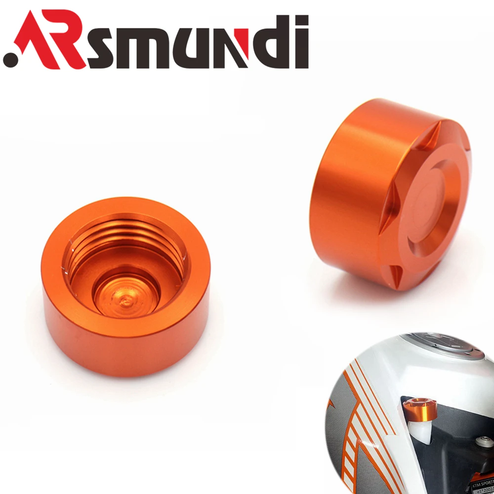 

Motorcycle CNC Orange Cap Radiator Water Pipe Cap Blocks For KTM DUKE 125 200 390 Racing Street Bike Tank Cover