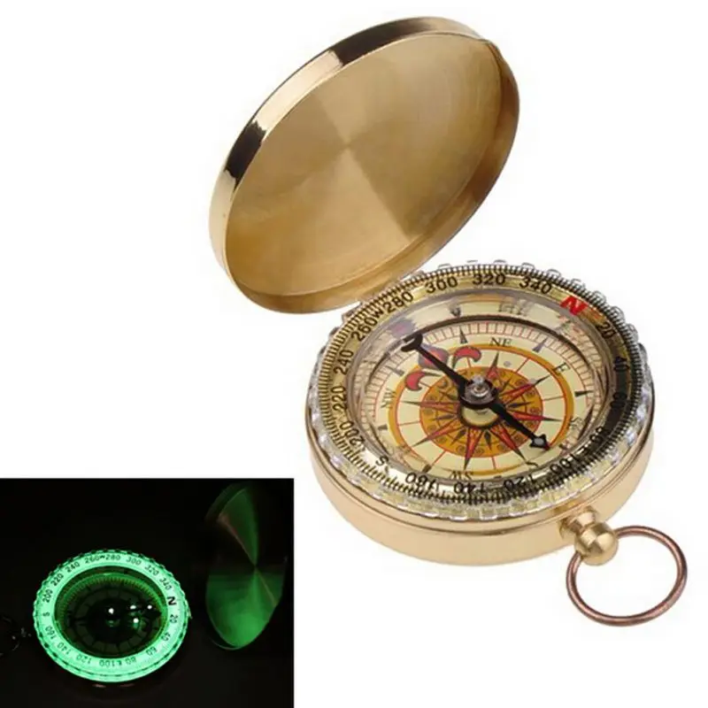 

Camping Compass Portable Pocket Brass Golden Aluminum Compass Hiking Navigation for Outdoor Activities YN01