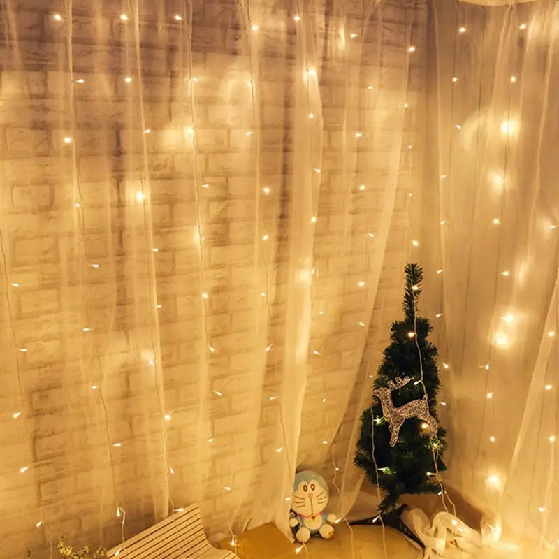 

3x6M 600 LED Icicle String Lights Curtain Light for Christmas Home Outdoor Decoration with EU Plug (Warm White)