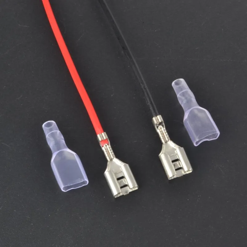 

6.3mm Female Spade Crimp Terminals Wire Connector 6.3 terminal with 10cm cable