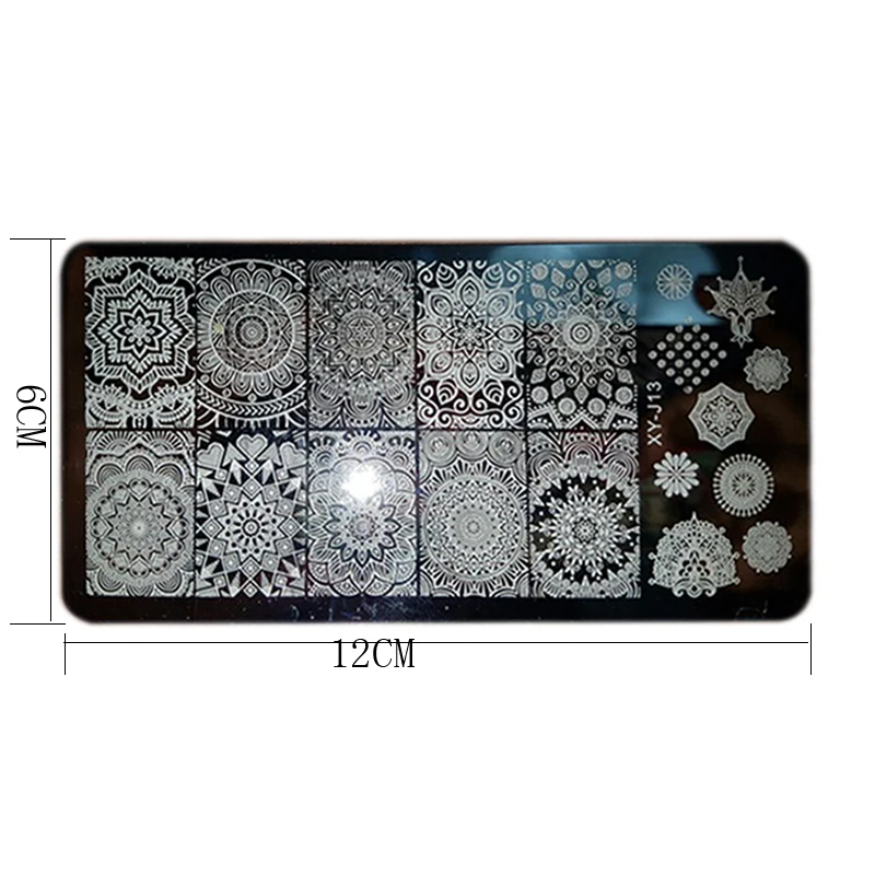 1 шт Рождественская Мандала для дизайна ногтей штамповочная пластина Мандара пластина Пейсли штамповка изображения пластина Дамаск для штамповки ногтей пластина XY-J13