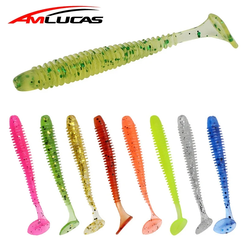 

Amlucas 30pcs 5cm 0.5g Silicone Bait Fishing Lure Artificial Swimbait T Tail Fly Fishing Tackle Wobblers Leurre Souple WW113