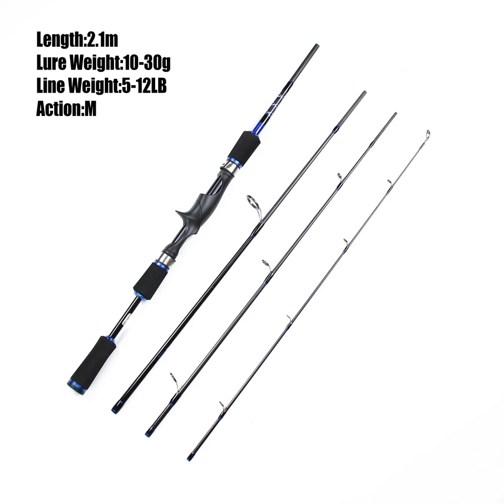 ROSEWOOD 8-Piece Portable Fishing Lure Rod Spinning Casting Handle In One Rod 10-30g 15-45g Lure Weight Travel Rod With Bag  (6)