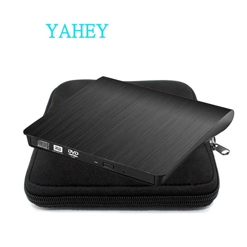 

USB 2.0 CD/DVD RW burner Optical Drive DVD-ROM Reader Writer Recorder Portatil for Windows 7/8/10+drive bag