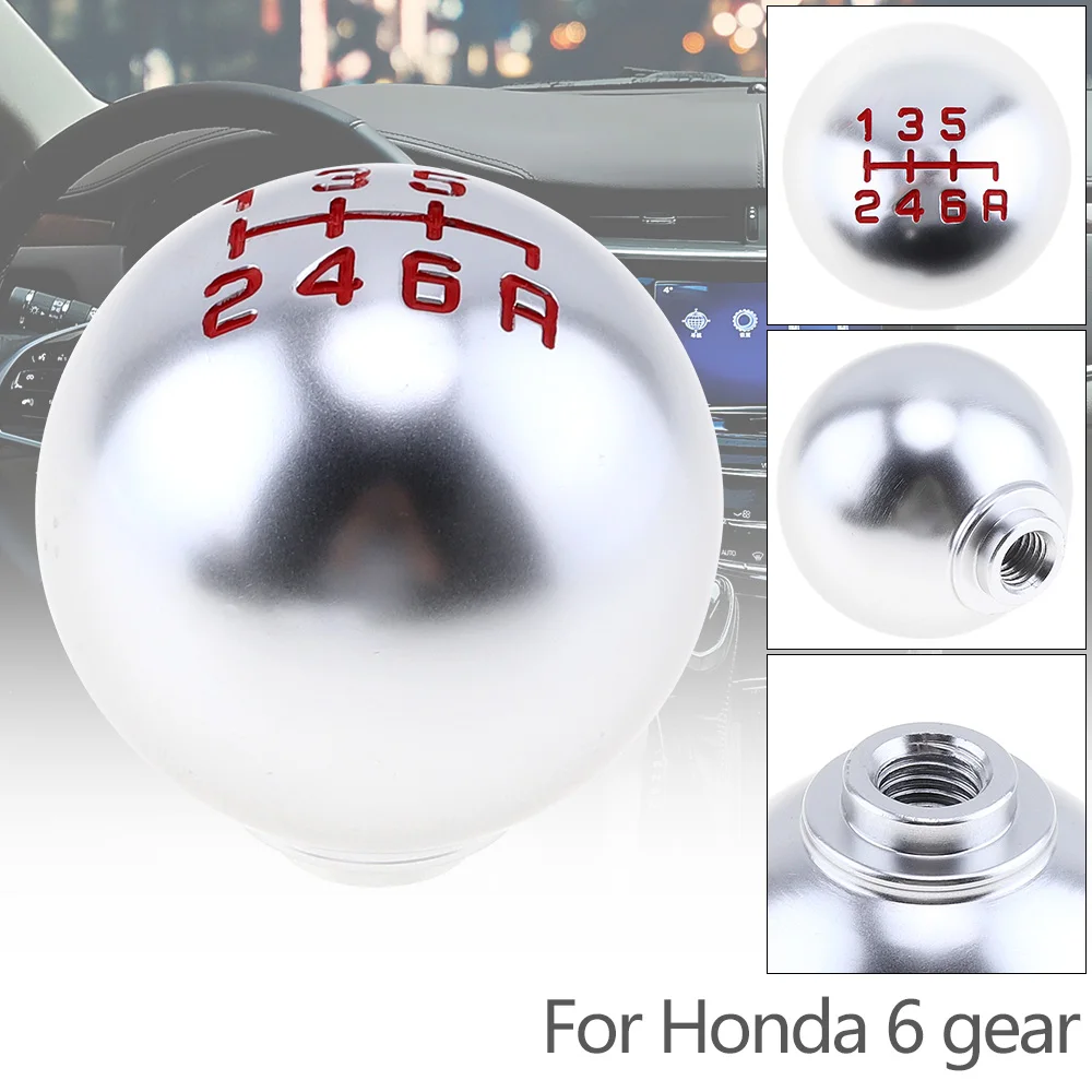Car Gear Shift Shifter Knob 6 Speed Aluminum Alloy Manual Transmission Gearshift Knob for Honda