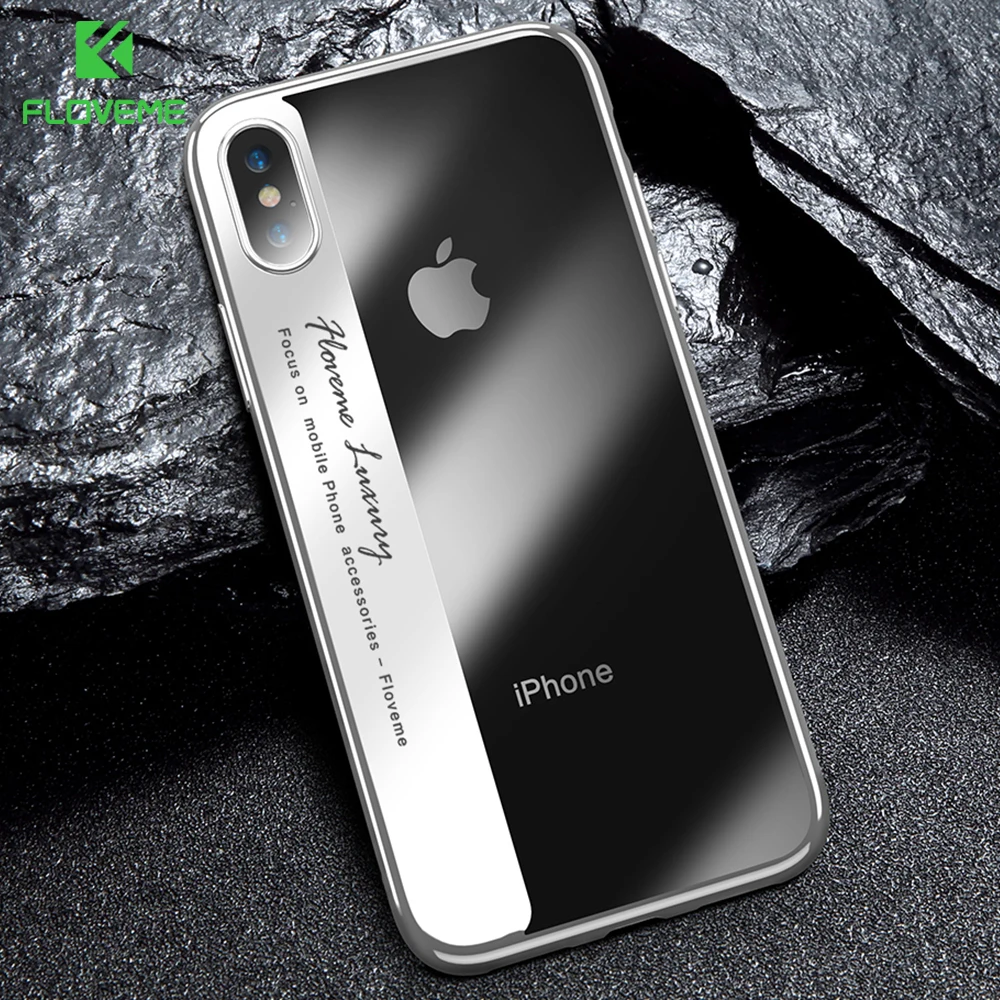 

FLOVEME Exclusive For iPhone 7 X Case Luxury Plated Ultra Thin Silicone TPU Case For iPhone 6 6S iPhone 8 7 Plus Phone Bag Cover