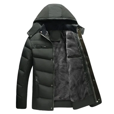 MIACAWOR New Brand Down Jacket Men Warm Winter Jacket Hooded Duck Down Coat Casual Men Parkas Windbreaker Outerwear J637 - Цвет: 498 dark green