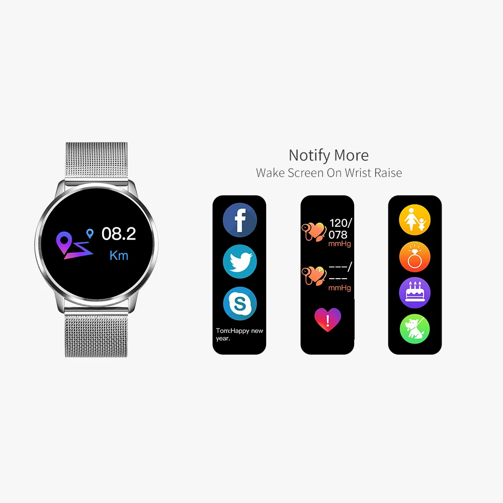 RUNDOING Q8 Смарт часы OLED цветной экран Smartwatch Мужская мода фитнес трекер сердечного ритма