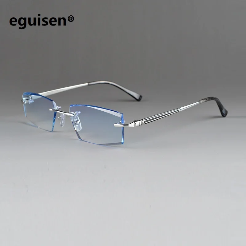 Linsen golden Randlose Lens silver Fertig Titan Brillen Farbverlauf Mr Bule Männlichen Montage black Gray Lentes Tr Lens Brown Lens Brillengläser F Männer 8 Lens Kurzsichtigkeit YCnBqHw