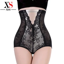 Черный сжигания жира живот трусики управления, высокой талией Нижнее белье для женщин, белая тонкая талия и живот трусы Calcinha формочек