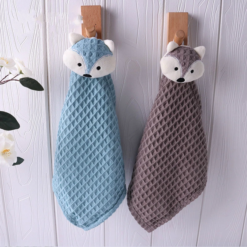 

Waffle towel cartoon animal hanging towel bath kitchen creative towel