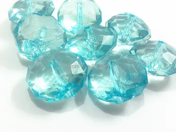 

12mm 750pcs/bag ,22mm 120pcs/bag, Light Blue Transparent Rondelle Beads For Chunky Kids Necklace Making