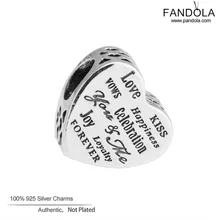 Сердце празднования Шарм 925 Серебряные шарики для изготовления ювелирных изделий Подходит Подвески Пандора браслет колье perles