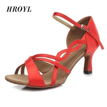 Новинка; Брендовая женская атласная обувь для взрослых; обувь для латинских танцев; Современная танцевальная обувь на каблуке около 5 см/7 см