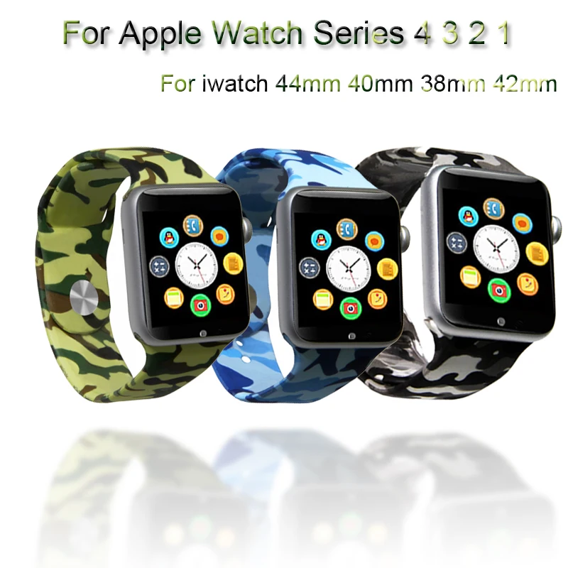 

Camouflage Watch Strap For Apple Watch 4 3 2 1 loop Bracelet Band For iwatch 44mm 40mm 38mm 42mm Sport WatchBand Accessories