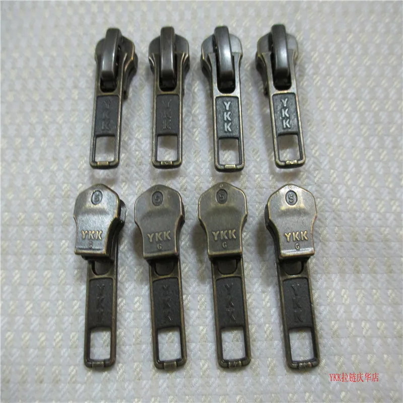 

10pcs/lot 5# YKK Metal Zipper Slider Runner Head Pull Bronze Silver Vintage Rose Gold for Instant Repair Fix