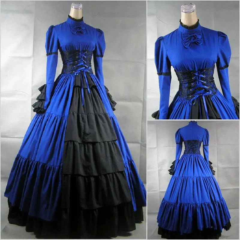 Victorian Gothic Corset Evening Dresses High Neck Long Sleeve Ball Victorian Gothic Corset Evening Dresses High Neck Long Sleeve Ball Gown Bow Tiered Lace Up Vintage Prom Gowns 2017 Vestidos In From Weddings
